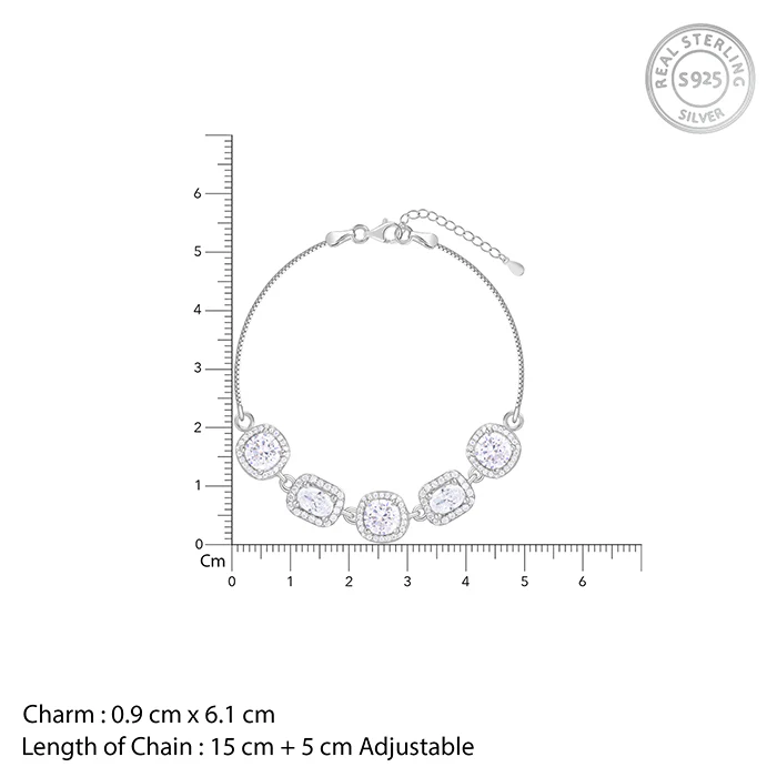 Silver Haloed Elegance Bracelet - Image 4