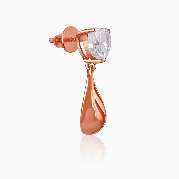 Rose Gold Unsaid Love Earrings - Image 4