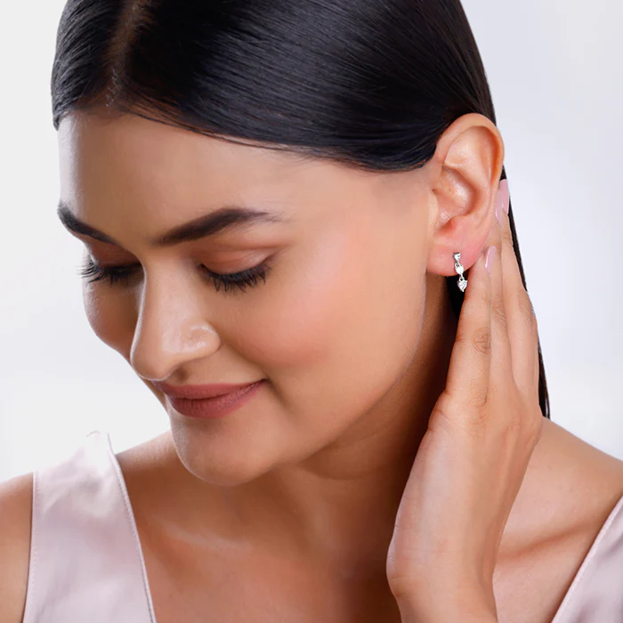 Silver Heart Drop Ear Piercings - Image 3