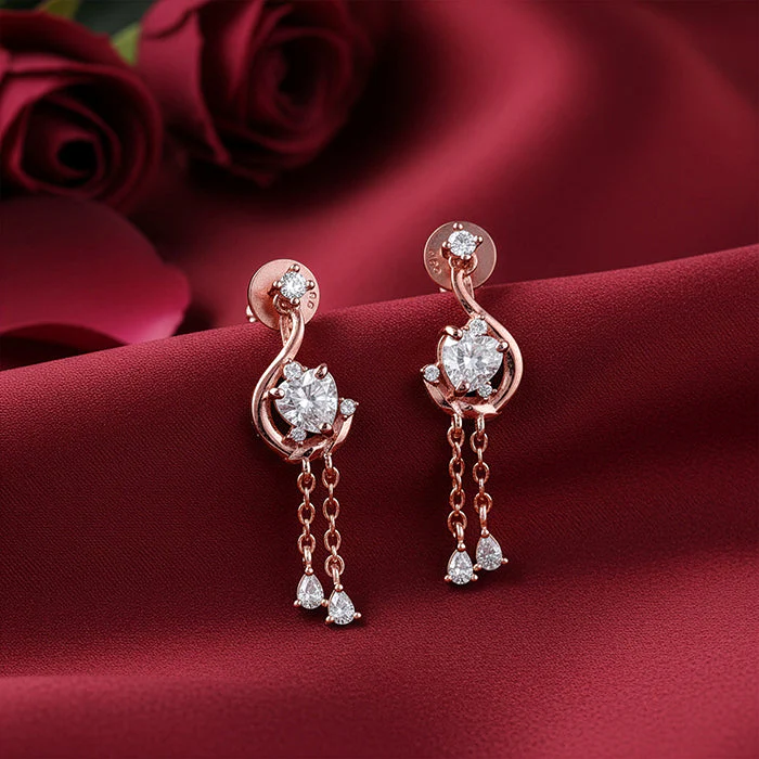 Rose Gold Carry Your Heart Earrings - Image 2