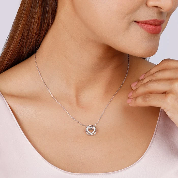 Silver Heart MOM Necklace - Image 3