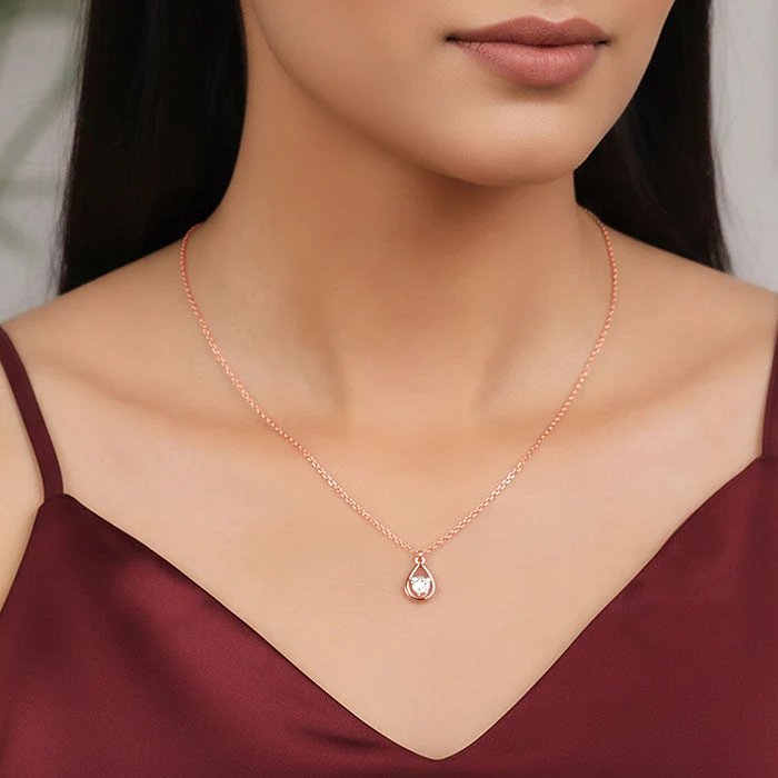 Rose Gold Love Hanging Necklace - Image 4