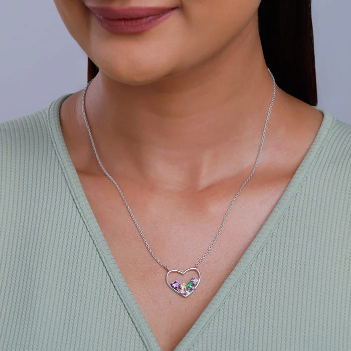 Silver Heart to Heart Necklace - Image 3