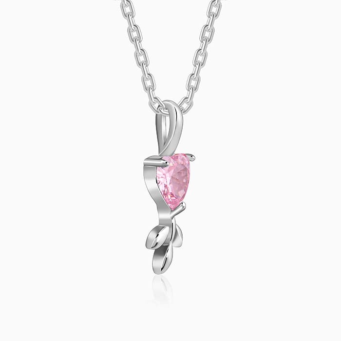 Silver Hearts in Bloom Pendant With Link Chain - Image 4