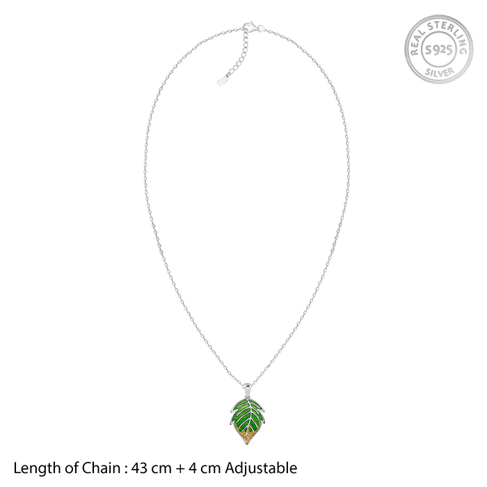 Silver Heavenly Leaf Pendant With Link Chain - Image 6