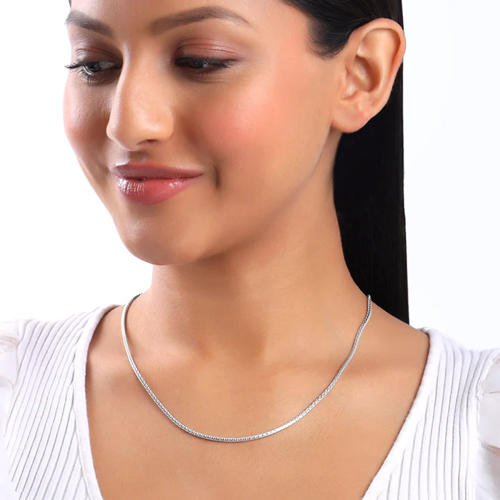 Silver Herringbone Box Chain - Image 3