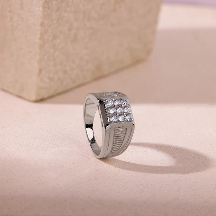Silver Hexa Brilliance Ring For Him - Image 2