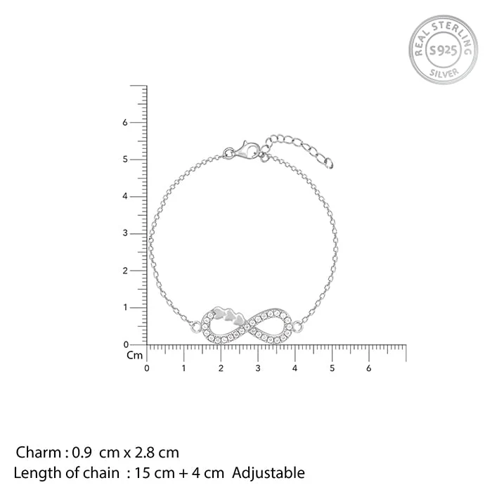 Silver Infinity Heart Bracelet - Image 4