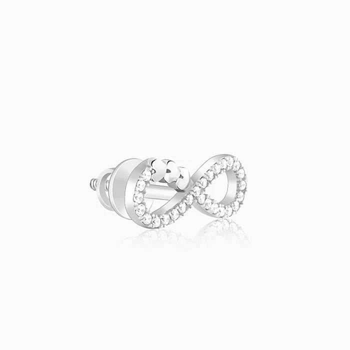 Silver Infinity Heart Earrings - Image 4