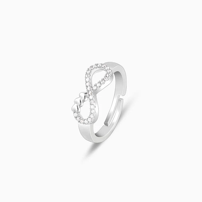 Silver Infinity Heart Ring - Image 4