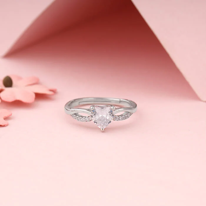 Silver Endless Heart Ring - Image 2