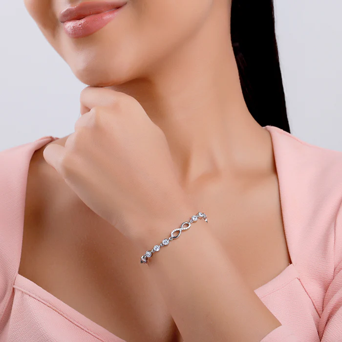 Silver Infinity Linked Bracelet - Image 3