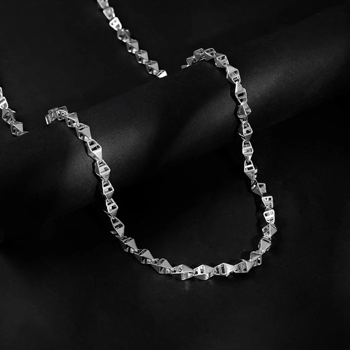 Silver Kite Beveled Chain For Him - Image 2