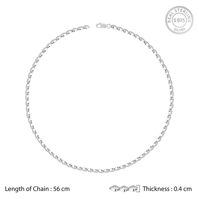Silver Kite Beveled Chain For Him - Image 5