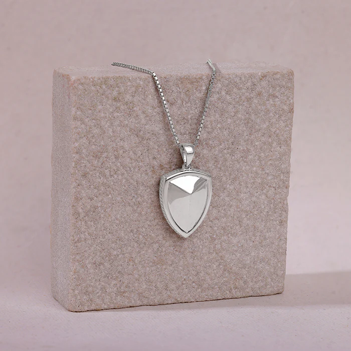 Silver Knight’s Valor Pendant With Box Chain For Him - Image 2