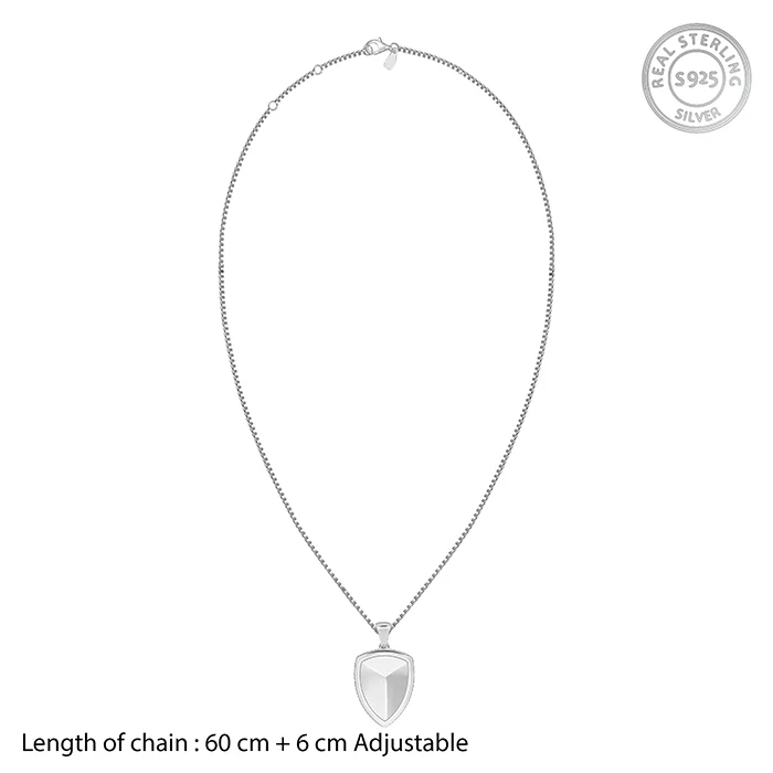 Silver Knight’s Valor Pendant With Box Chain For Him - Image 6