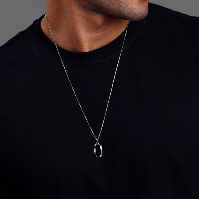 Silver Knight's Emblem Pendant with Box Chain For Him - Image 3