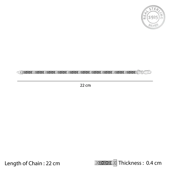Silver Lattice Bracelet For Him - Image 4