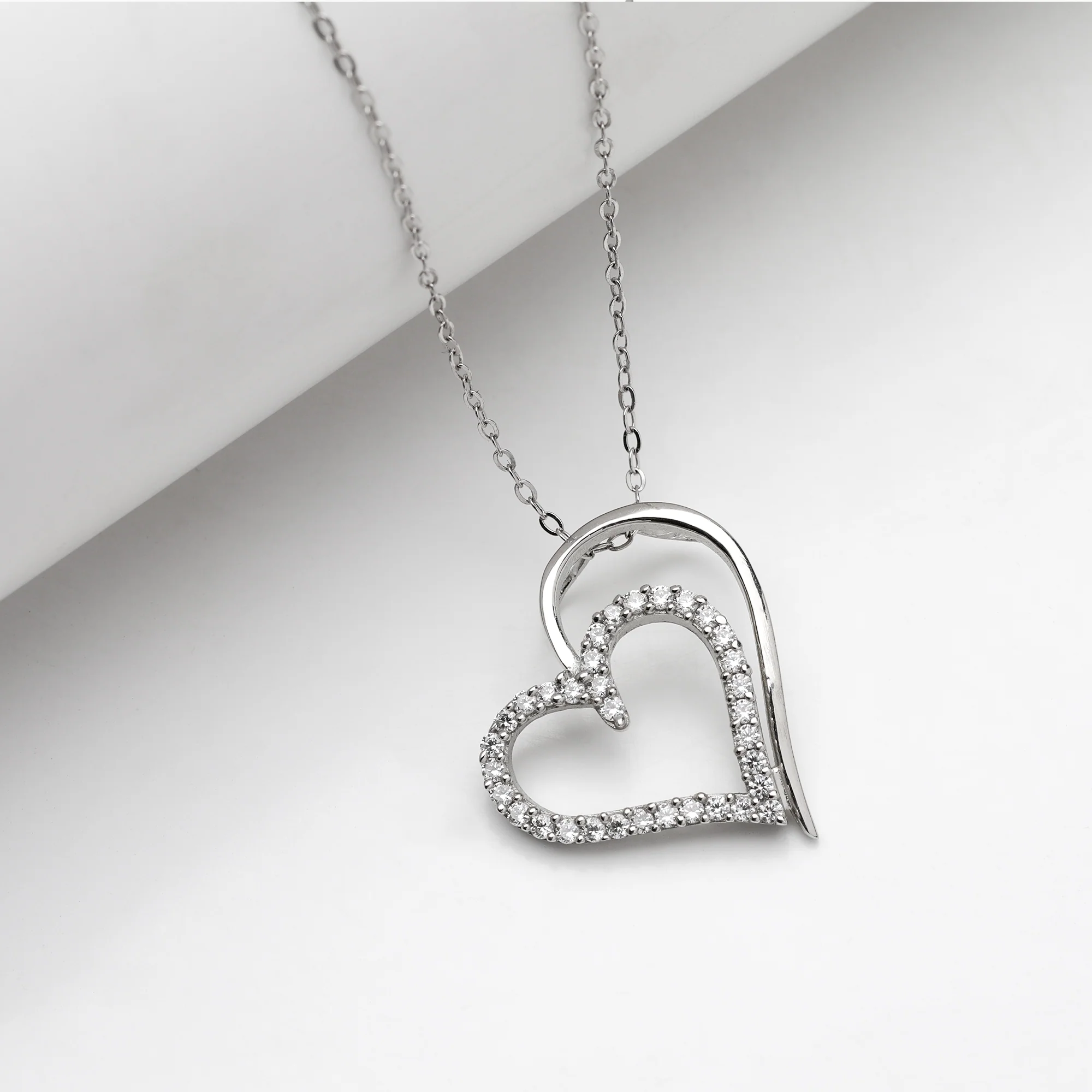 Silver Layered Heart Pendant - Image 4