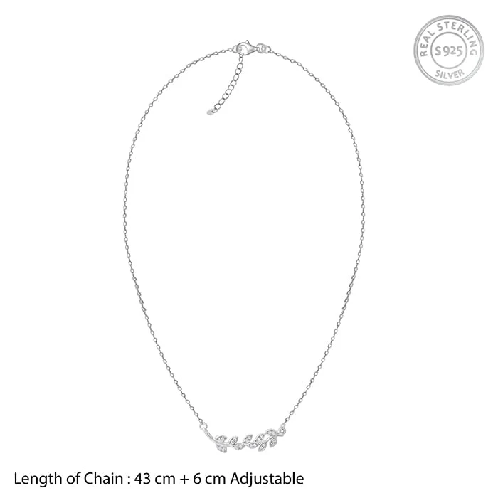 Anushka Sharma Silver Leaf Necklace - Image 9