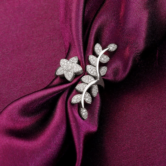 Silver Leaf Statement Ring - Image 2