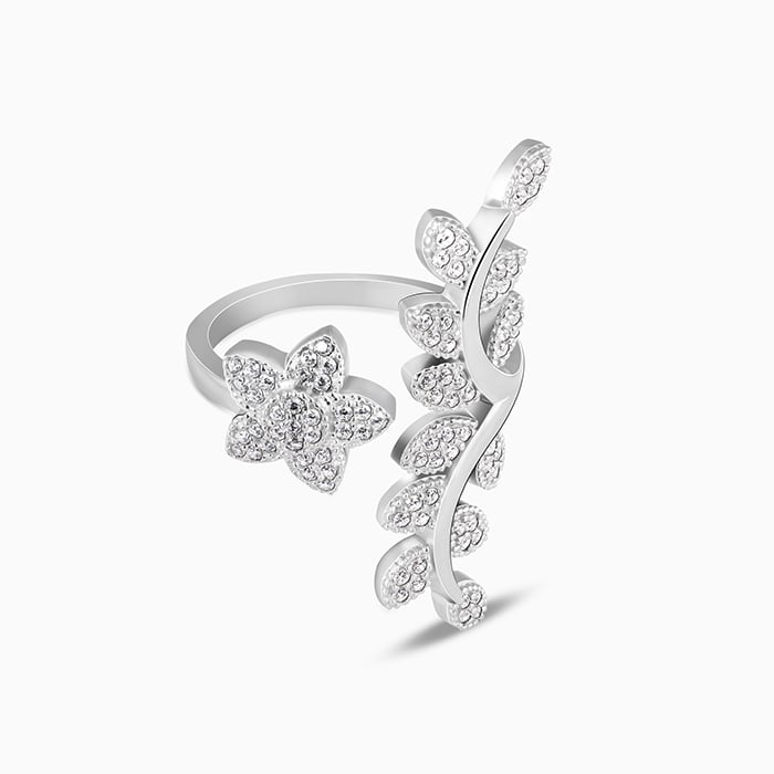 Silver Leaf Statement Ring - Image 4