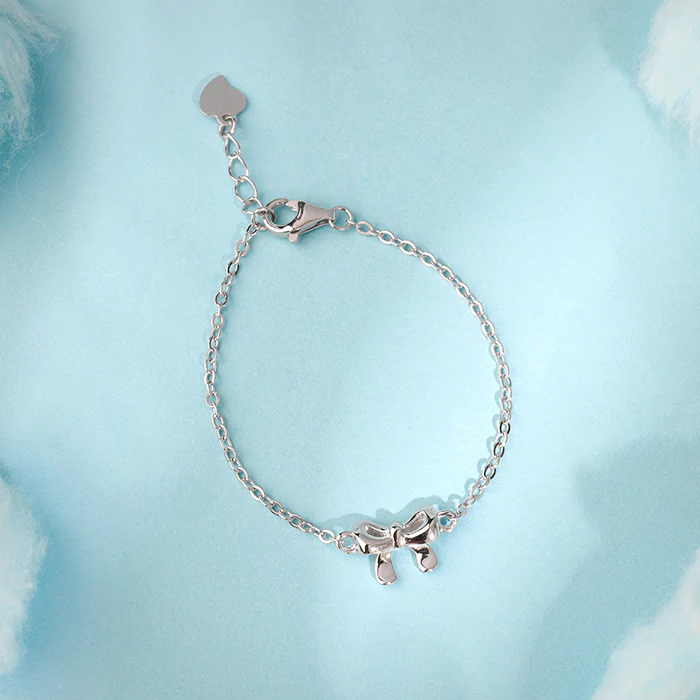 Silver Lil’ Bow Kids Bracelet (0 - 2 Years) - Image 2