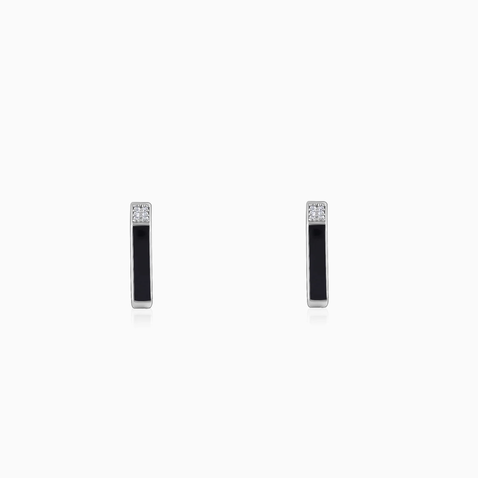 Silver Line Loop Earring For Him - Image 6