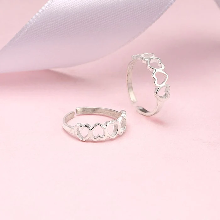 Silver Love's Embrace Toe Rings - Image 2