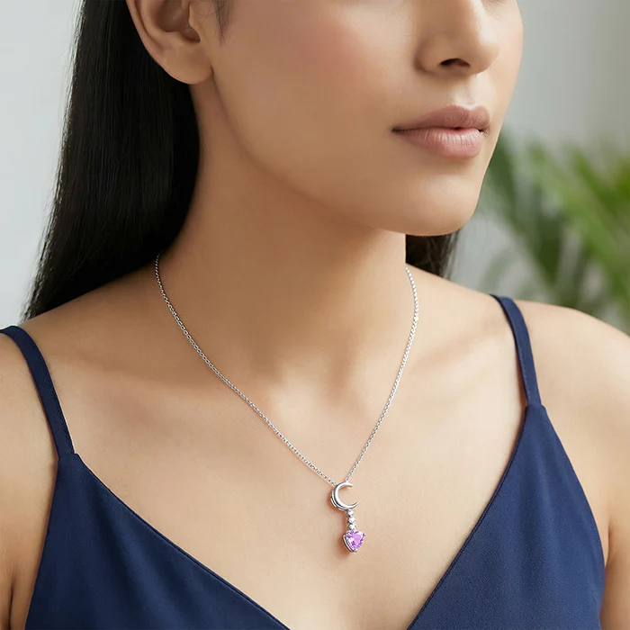Silver Lunar Promise Necklace - Image 3