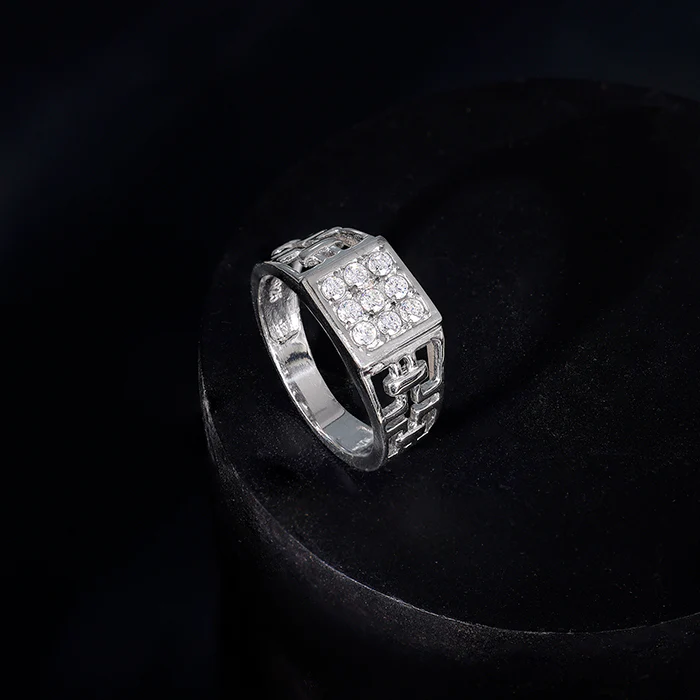 Silver Matrix Cross Ring For Him - Image 2