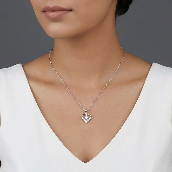 Silver Miley Pearl Pendant With Link Chain - Image 3