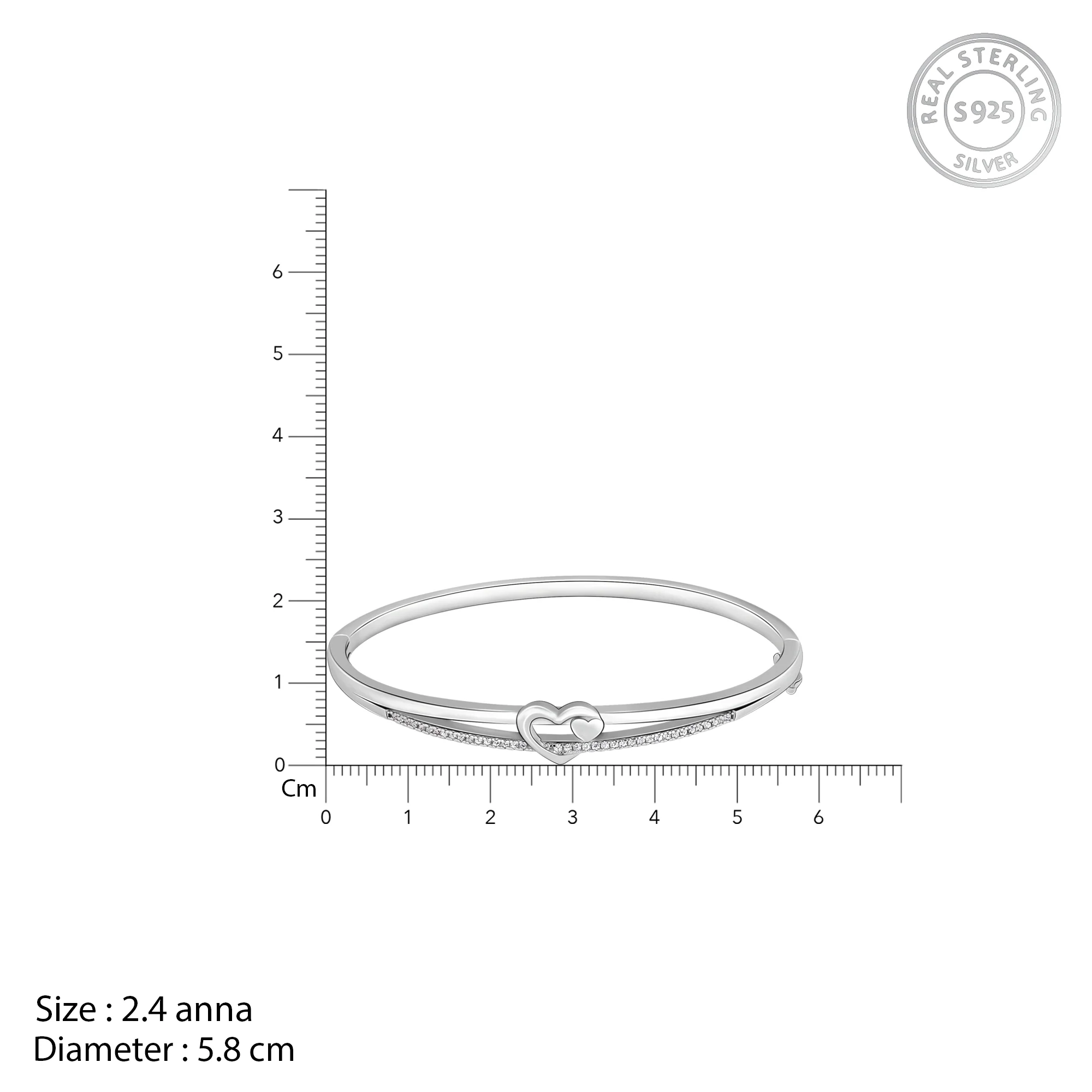Silver Minimal Heart Bracelet - Image 5