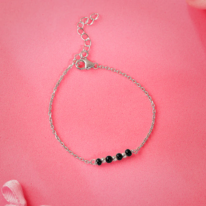 Silver Minimal Nazariya Kids Anklet - Image 4