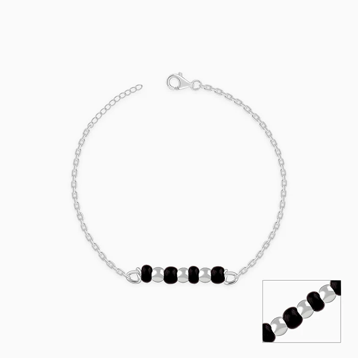 Silver Minimal Nazariya Kids Anklet - Image 6