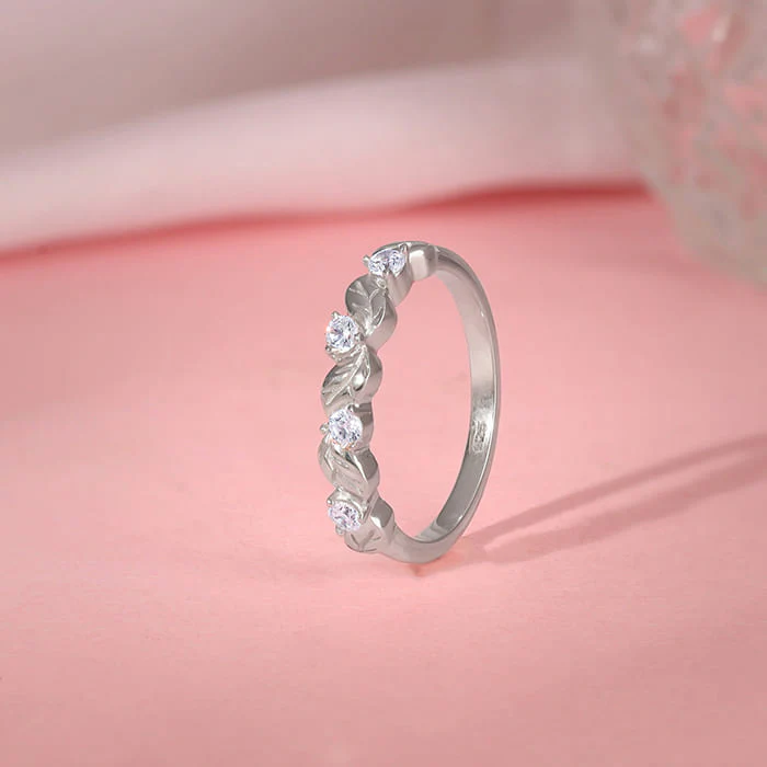 Silver Minimalist Wreath Ring - Image 2