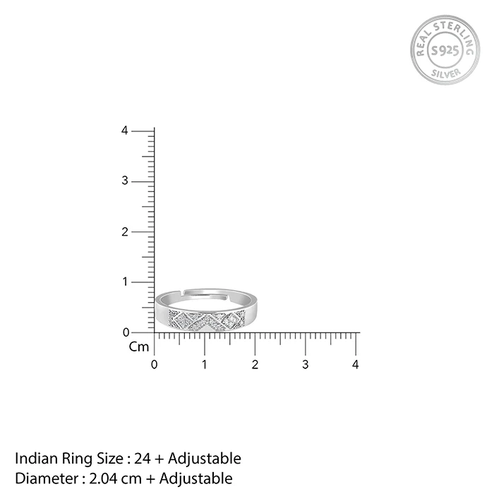 Silver Modern Minimalism Ring For Him - Image 8
