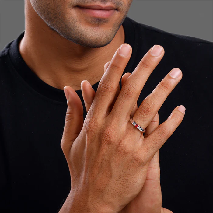 Silver Modern Mystic Ring For Him - Image 3