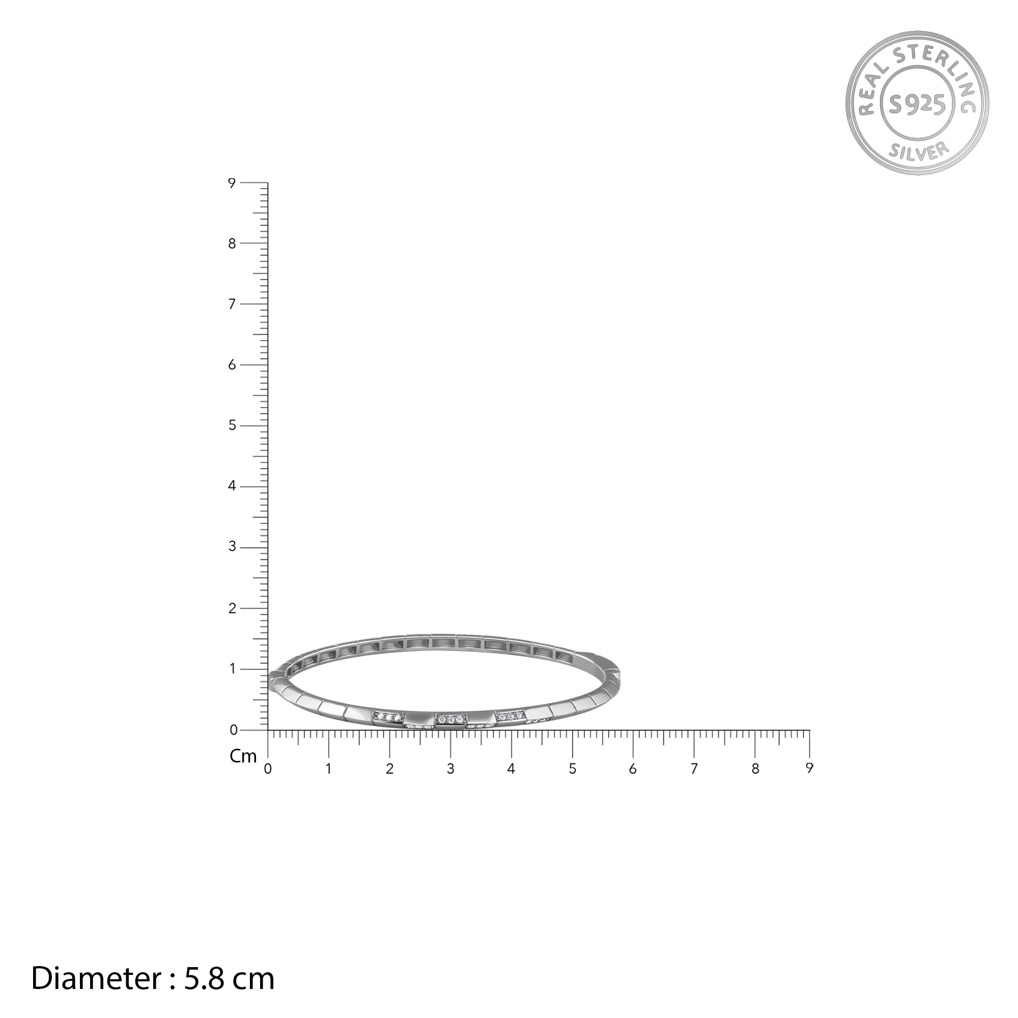 Silver Monaco Bangle Bracelet - Image 4