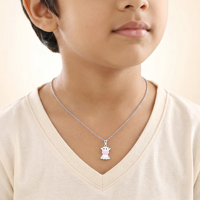 Silver Moo Magic Kids Pendant with Link Chain - Image 3