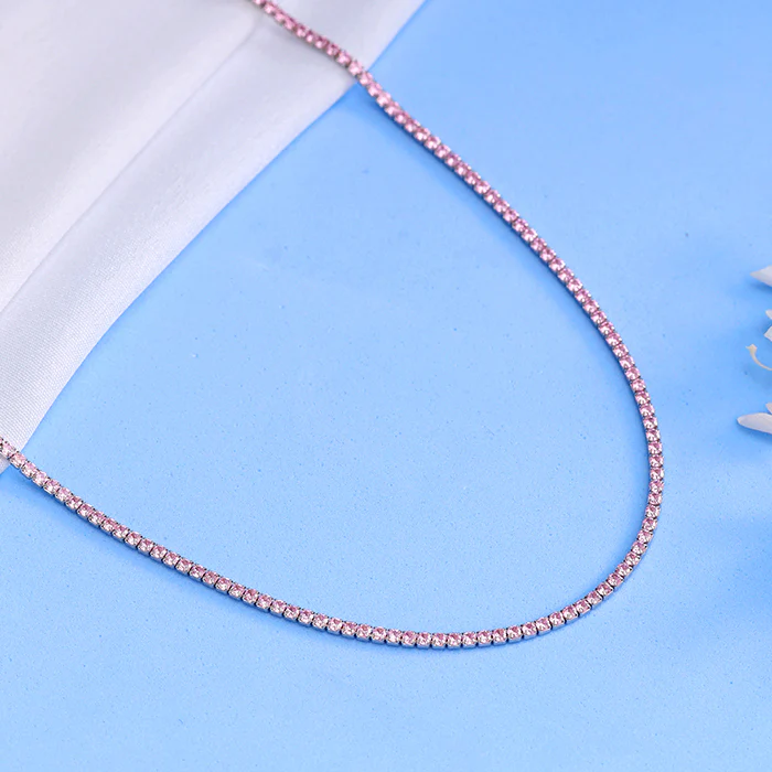 Silver Moonlit Grace Tennis Necklace - Image 2