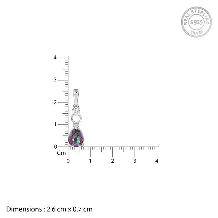 Silver Mystic Topaz Pendant With Link Chain - Image 5