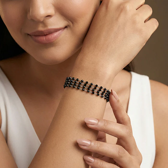 Silver Nocturnal Flow Layred Bracelet - Image 3