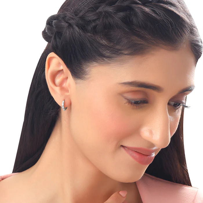 Silver Nyxie Hoop Ear Piercings - Image 3