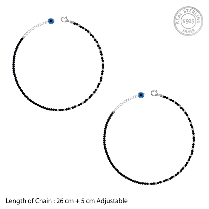 Silver Obsidian Nazariya Anklet - Image 4