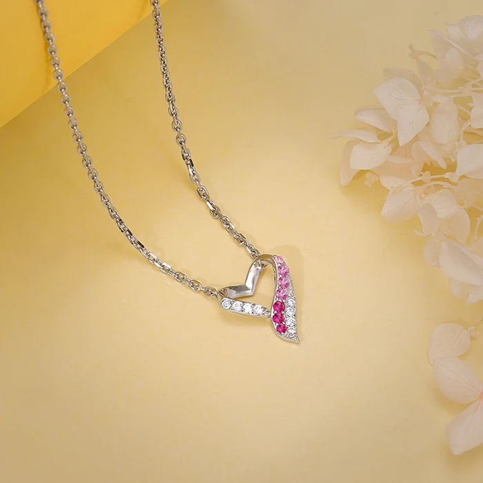 Silver Ombre Heart Necklace - Image 2