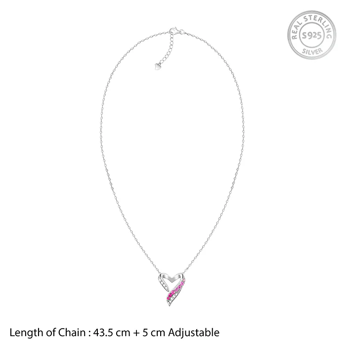 Silver Ombre Heart Necklace - Image 6