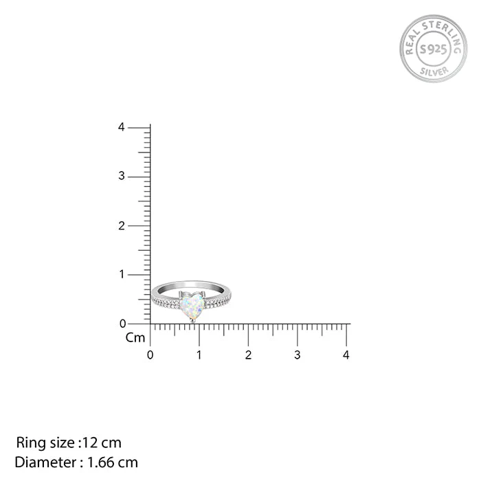 Silver Opal Heart Ring - Image 5