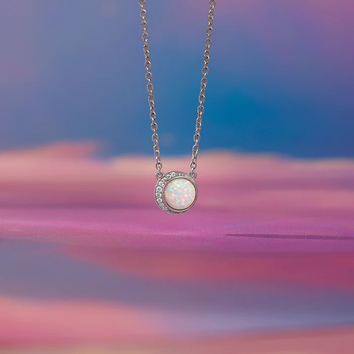 Silver Opal Moon Necklace - Image 2