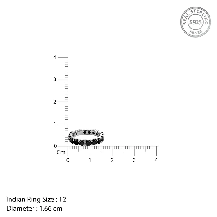 Silver Orbit Stone Ring (Size 12) - Image 4